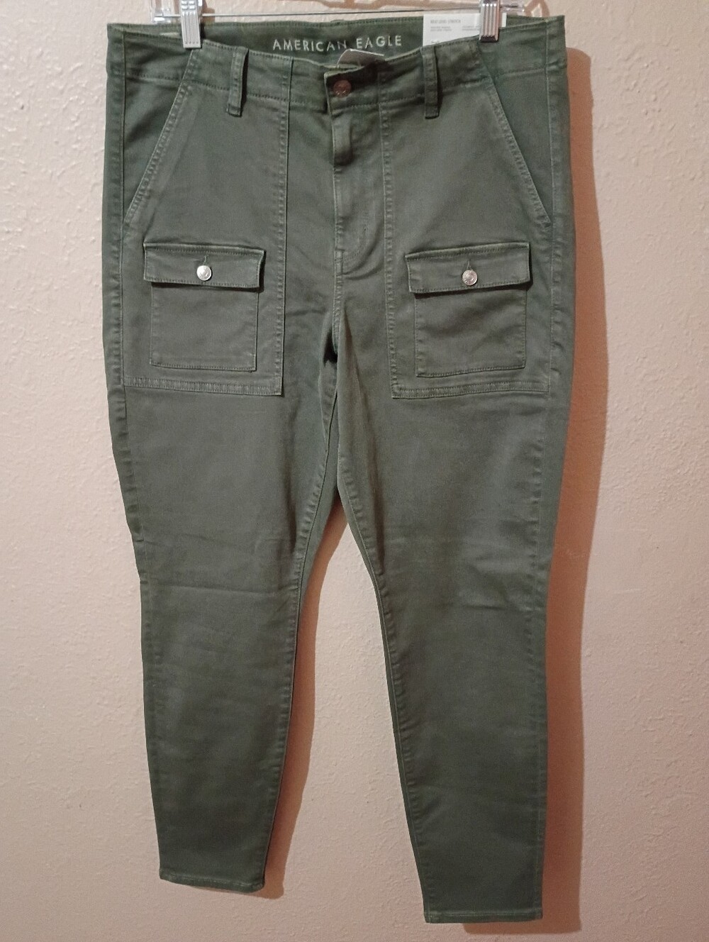 NWT American Eagle SIZE 16 Olive Cargo Utility HIGH RISE JEGGING